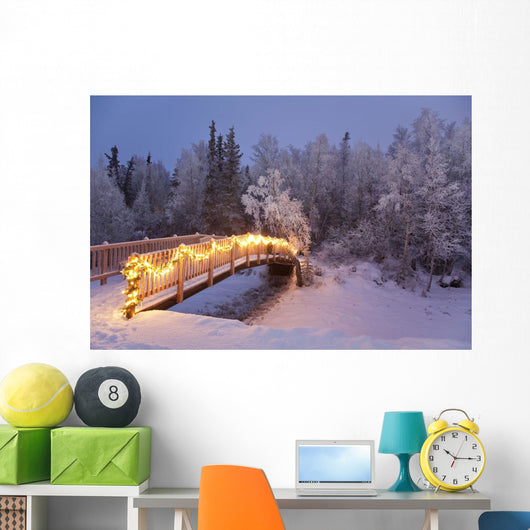 Bridge Decorated with Christmas Wall Decal Design 1