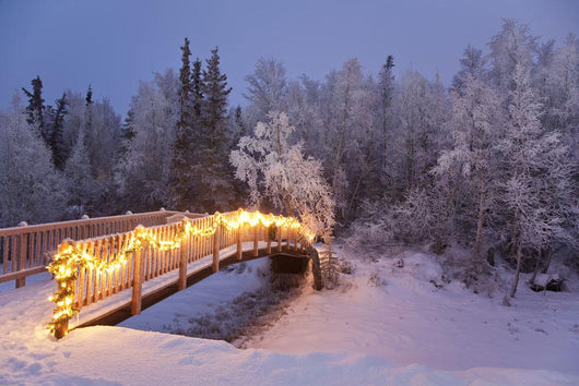 Bridge Decorated with Christmas Wall Decal Design 1