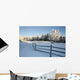 Winter Scenic Split Rail Wall Decal Design 1