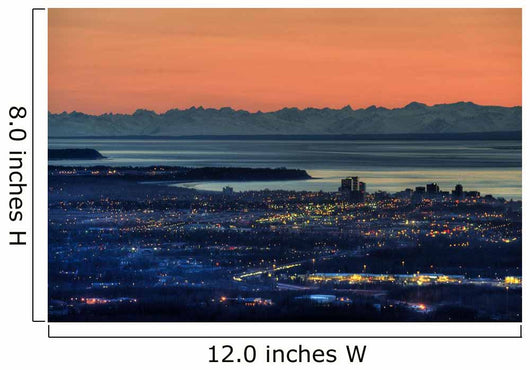Anchorage Skyline Sunset with Wall Decal