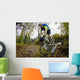 Man Mountain Biking over Wall Decal Design 2