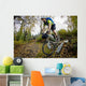 Man Mountain Biking over Wall Decal Design 2