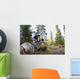 Man Mountain Biking over Wall Decal Design 1