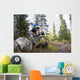 Man Mountain Biking over Wall Decal Design 1