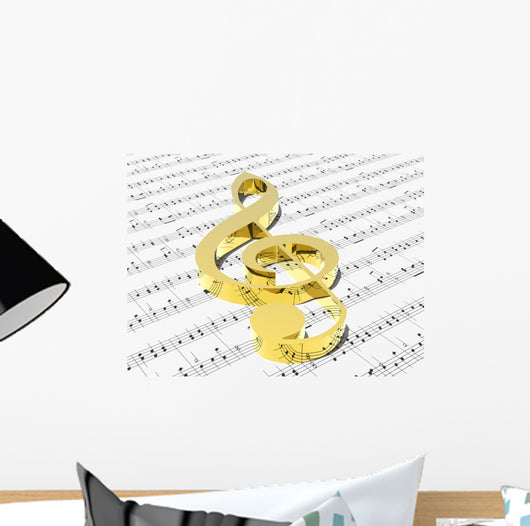 Treble Clef Sheet Printed Wall Mural