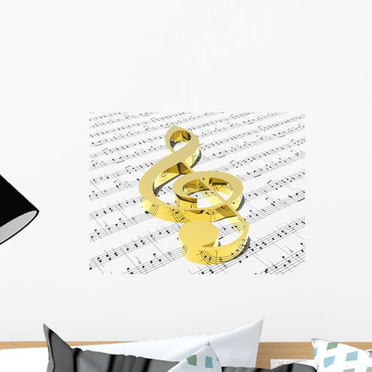Treble Clef Sheet Printed Wall Mural