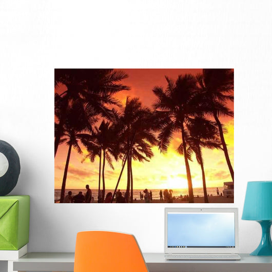 Sunset Honolulu Wall Decal