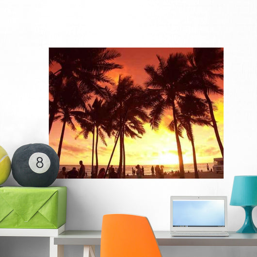 Sunset Honolulu Wall Decal