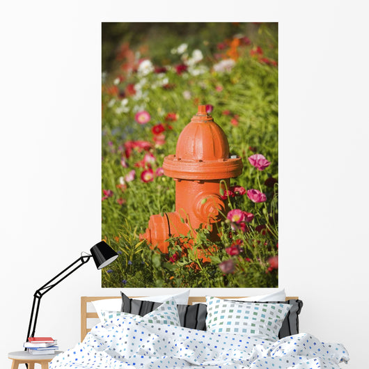 Fire Hydrant Flowers Kodiak Wall Decal