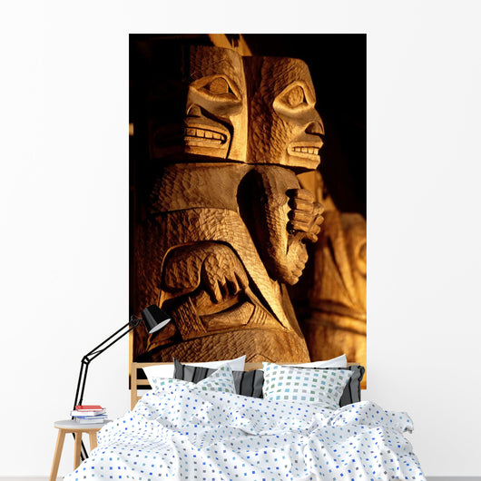 Detail Indian Totem Poles Wall Decal