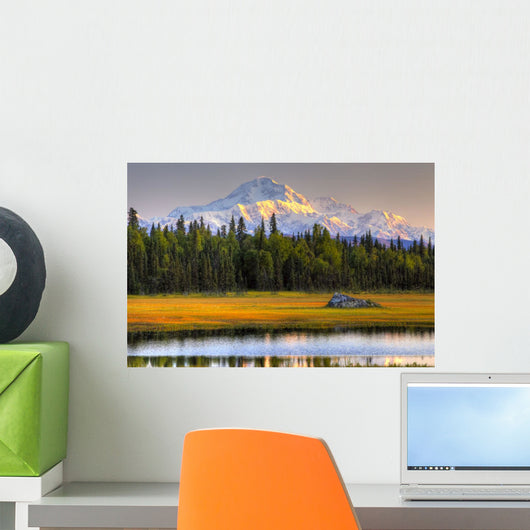 Scenic Mt McKinley Sunset Wall Decal 1