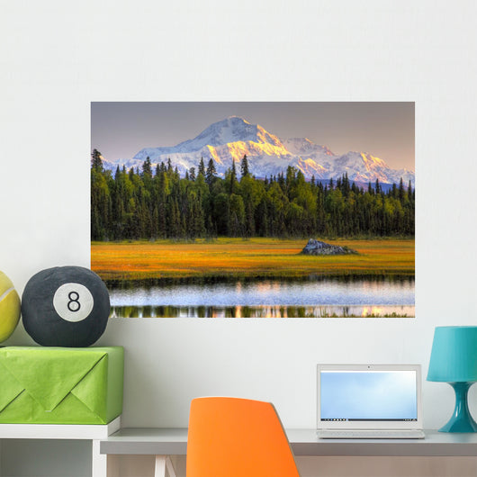 Scenic Mt McKinley Sunset Wall Decal 1