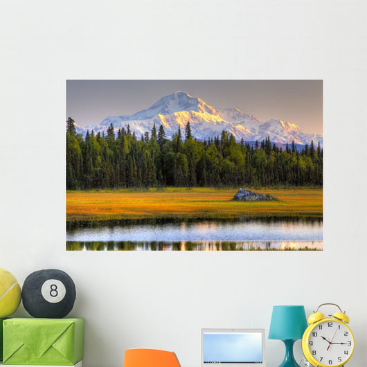 Scenic Mt McKinley Sunset Wall Decal 1