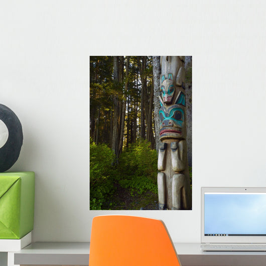 Native Totem Pole Sitka Wall Decal Design 2