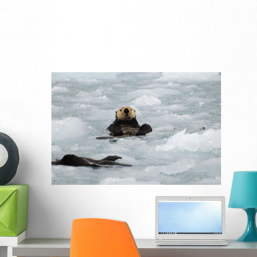 Sea Otters amongst Ice Wall Decal