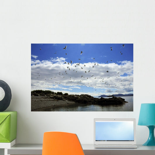 Sea Gulls Flying above Wall Decal