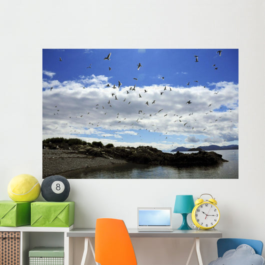 Sea Gulls Flying above Wall Decal