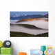 Fog Settles between Mountain Wall Decal