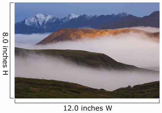 Fog Settles between Mountain Wall Decal