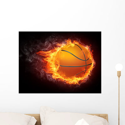 Basketball Ball Wall Mural shown on a wall