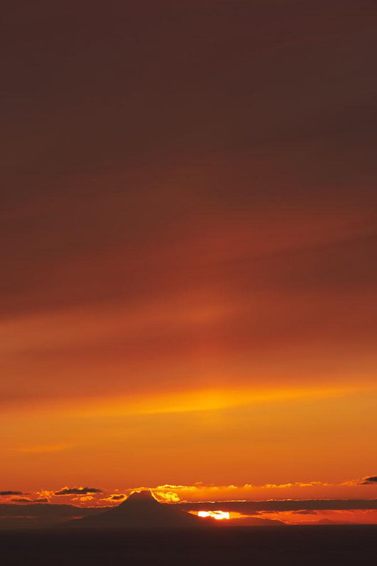 Augustine Volcano Silhouetted Sunset Wall Decal