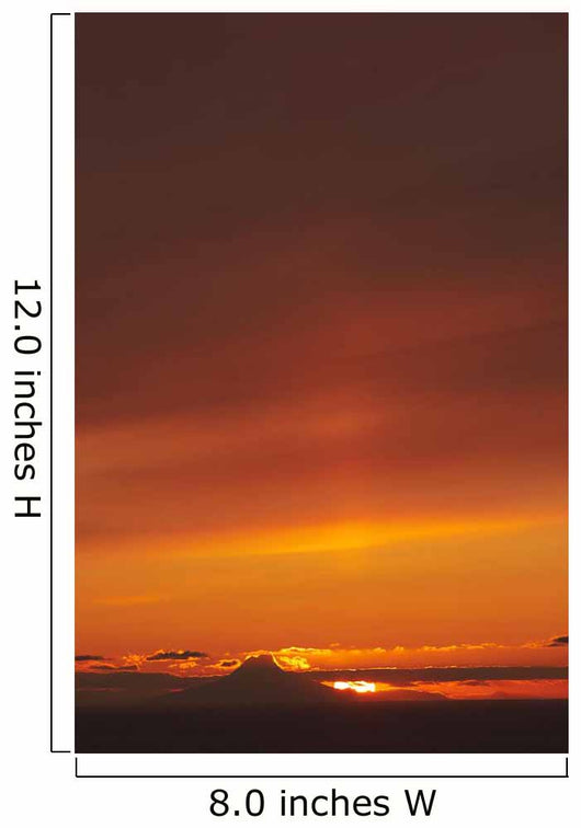 Augustine Volcano Silhouetted Sunset Wall Decal