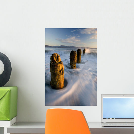 Surf Rushing around Old Wall Decal