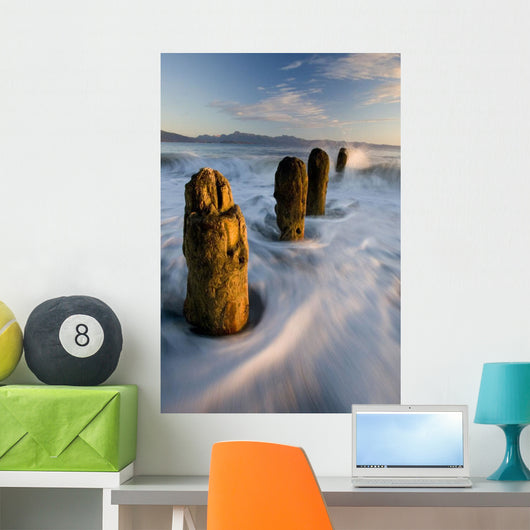 Surf Rushing around Old Wall Decal