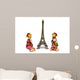 Cats and Eifel Tower Wall Mural