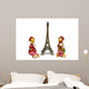 Cats and Eifel Tower Wall Mural