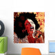 jazz singer on grunge background Wall Mural