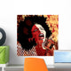jazz singer on grunge background Wall Mural
