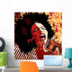 jazz singer on grunge background Wall Mural
