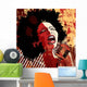jazz singer on grunge background Wall Mural