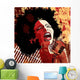 jazz singer on grunge background Wall Mural