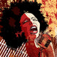 jazz singer on grunge background Wall Mural