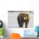 Captive Grizzly Walking Snow Wall Decal