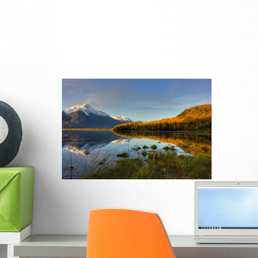 Scenic Pioneer Peak Reflecting Wall Decal Design 1