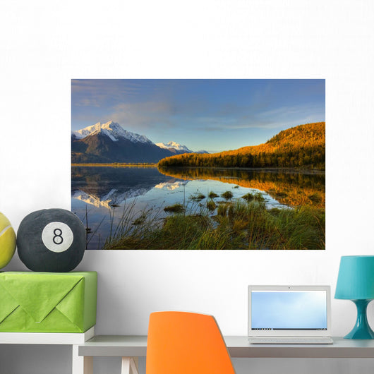 Scenic Pioneer Peak Reflecting Wall Decal Design 1