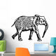 Elephant Walking Wall Mural
