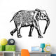 Elephant Walking Wall Mural