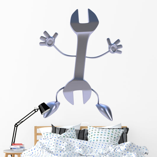 Wrench Character Wall Decal