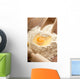 rolling pin with flour and egg for homemade cake or egg pasta Wall Mural