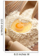 rolling pin with flour and egg for homemade cake or egg pasta Wall Mural