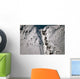Person Snowboarding down Chute Wall Decal