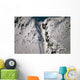 Person Snowboarding down Chute Wall Decal