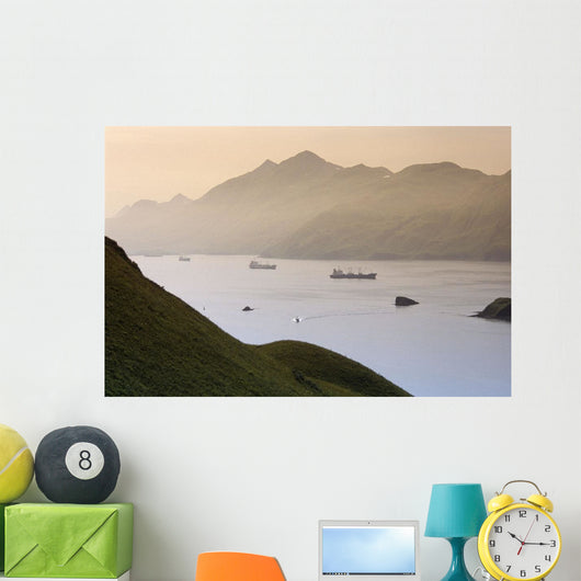 Commercial Ships Anchored Wall Decal