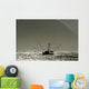 Silhouetted Salmon Troller Fishing Wall Decal