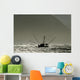 Silhouetted Salmon Troller Fishing Wall Decal