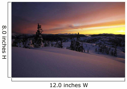 Winter Scenic Sunset with Wall Decal